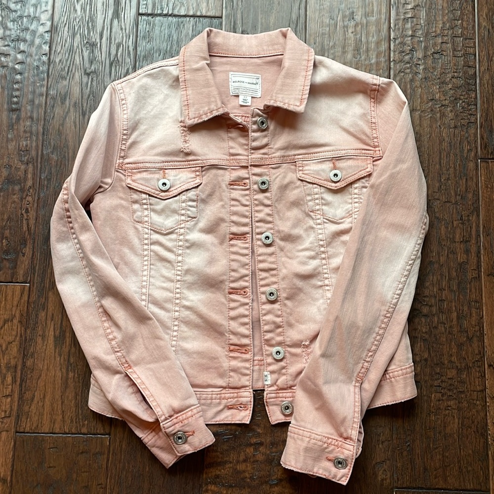 Melrose Market XS pink distressed Jean jacket never worn